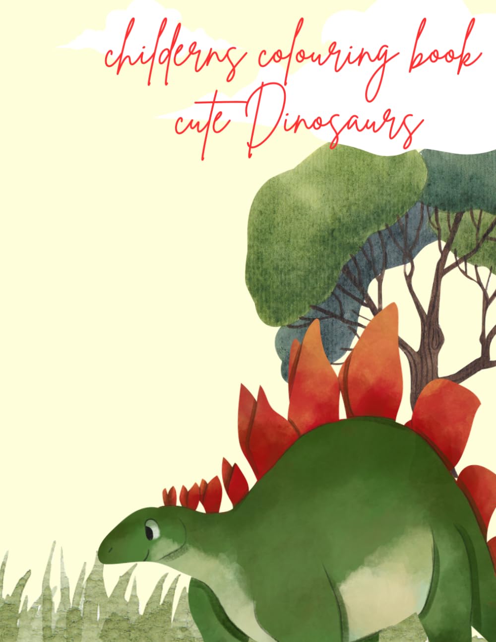 Children’s colouring book cute dinosaur