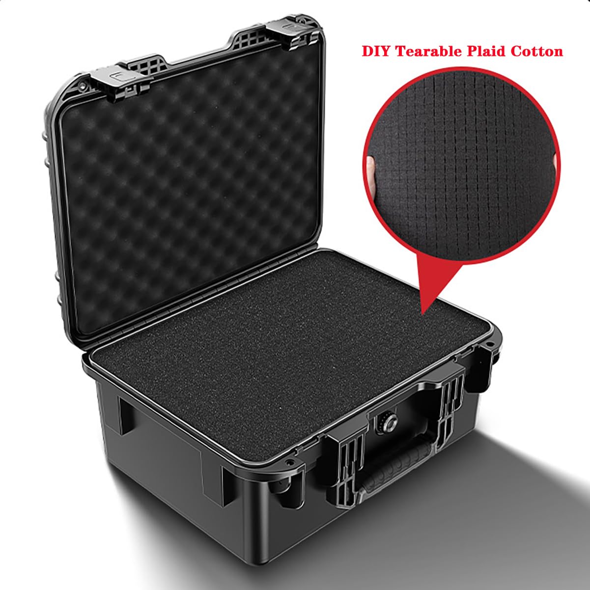 Caja de herramientas portátil rígida, impermeable, a prueba de golpes, almacenamiento a prueba de polvo con inserto de espuma personalizado, protección IP67 resistente para herramientas y equipos