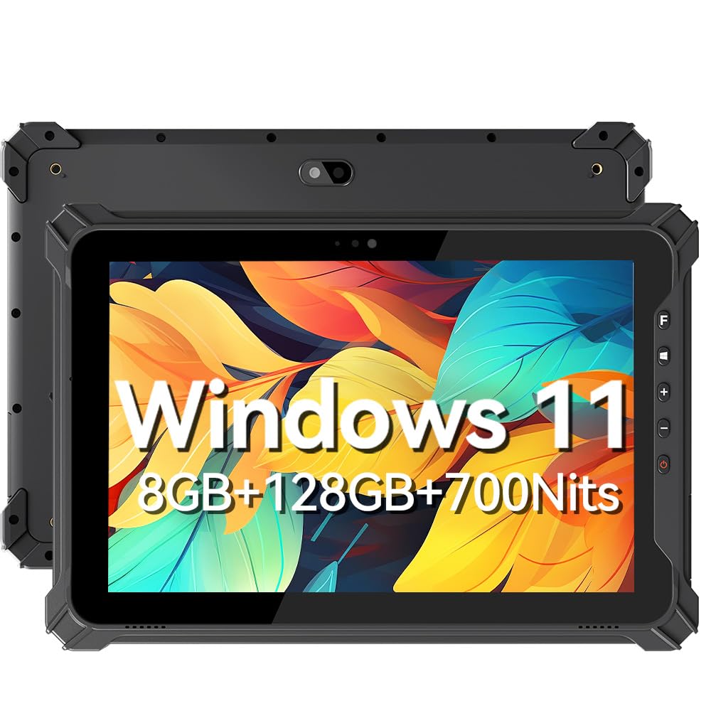 – Rugged Windows Tablet, 10.1" Durable Industrial Tablet with Scan, 8GB+128GB, 4G LTE, GPS, BT5.0 Wi-Fi,Water-Proof, 700nit Sunlight Readable for Outdoor, Enterprise Work, Vehicle