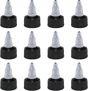 AYLIFU 12 PCS 24/410 Natural Twist Top Caps Black Bottle Dispensing Caps Squeeze Bottle Replacement Twist Caps for Squeeze Bottles, Replacement Caps, Cosmetics Bottles, Crafts Bottles