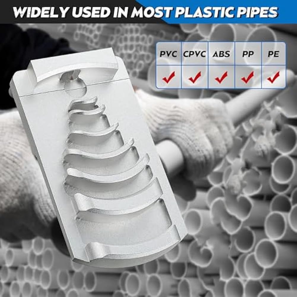Gereedschap voor het ontbramen van buizen van pvc, ruimer voor buiten en binnen, roestvrijstalen buisafschuiningsgereedschap voor buizen en buizen van pvc, CPVC, ABS, PP, PE, interieur
