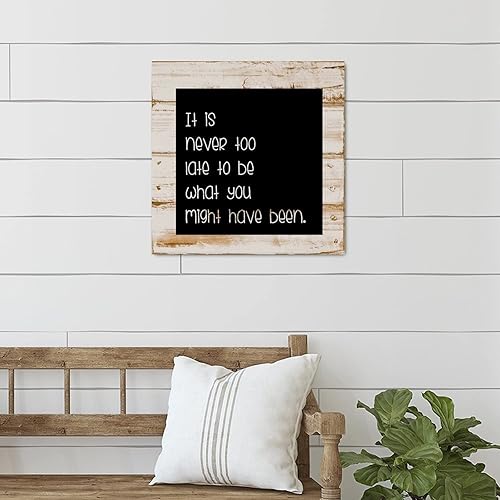 Miniatura 3 de Evans1nism Inspirational Quotes Saying Wood Sign It is Never Too Late to Be Wooden Wall Sign Decorative Home Wall Art Unique Home Decoration Sign