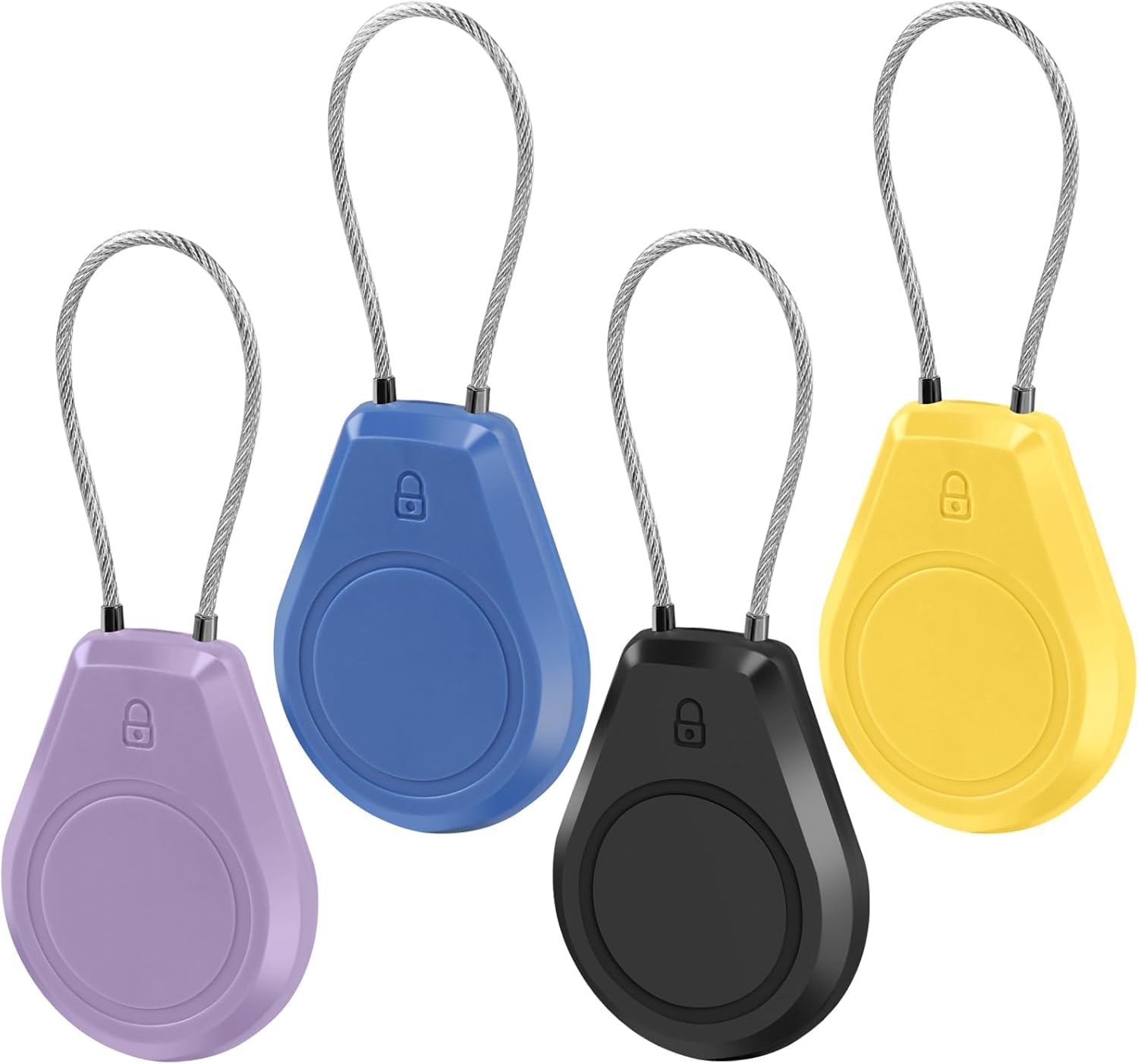 Air Tag Holder 2 Pack - Waterproof Keychain Case with Steel Wire Cable &amp; Hex Lock, Anti-Lost Shockproof Cover Compatible with Apple Air Tag for Luggage, Backpack, Keys, Bicycles, Kids Items