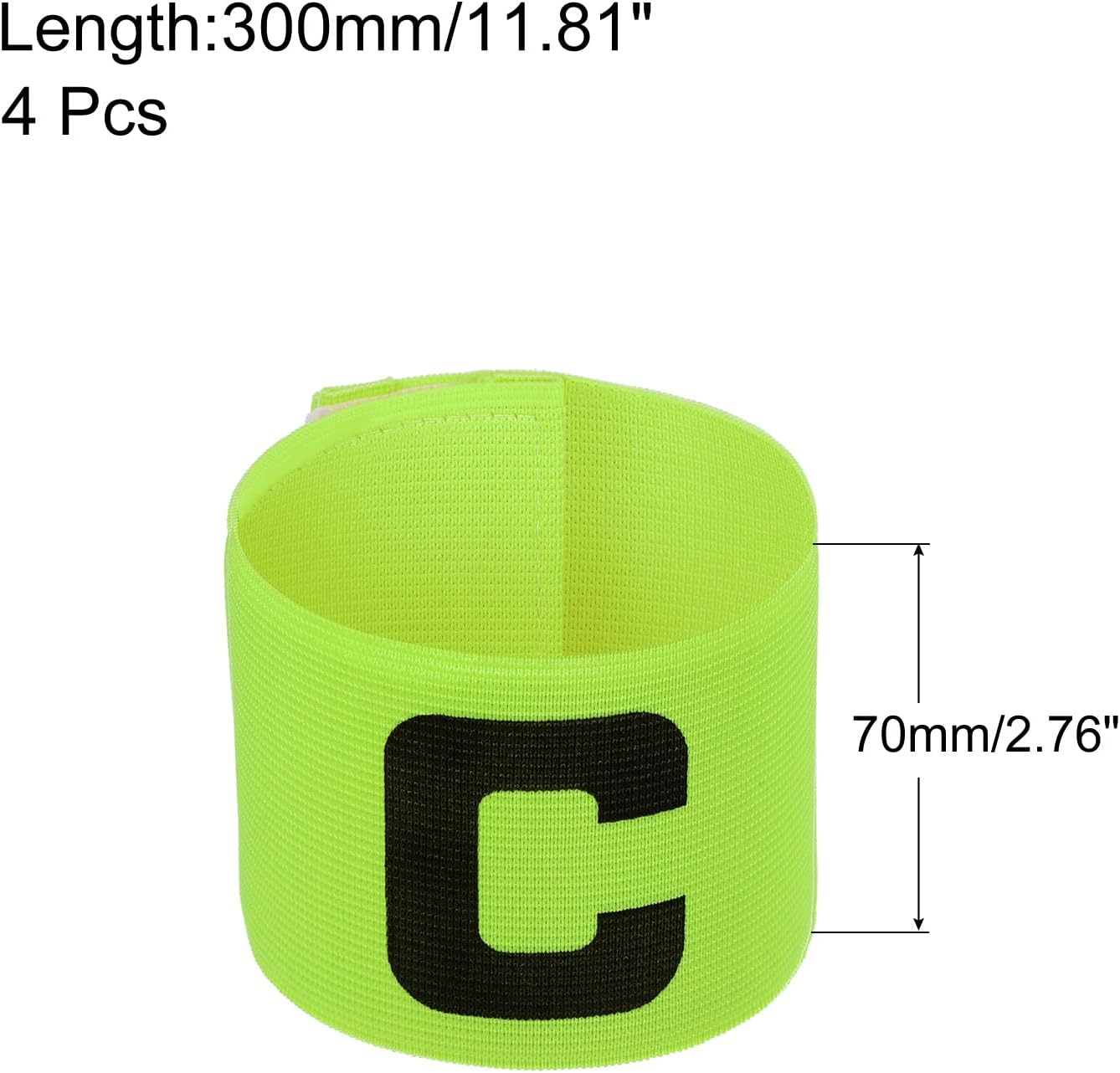 PATIKIL Soccer Captain Armband, 4 Pcs Nylon Elastic Protective Arm Badge for Youth Adult Team Training