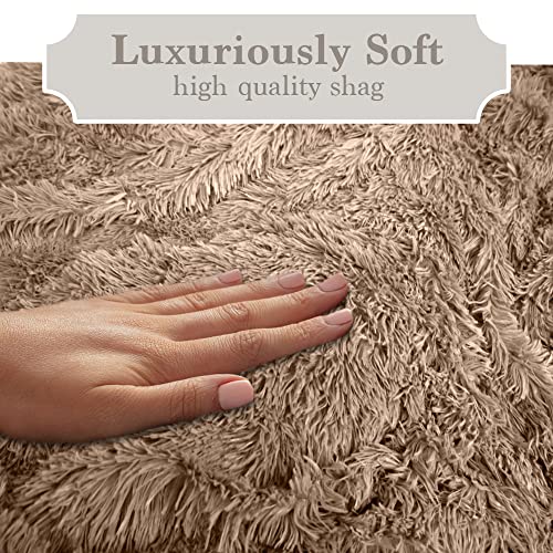 The Connecticut Home Company Throw Blanket, Soft Plush Reversible Shag And Sherpa, King 108X90, Warm Thick Throws For Bed, Comfy Washable Bedding Accent Blankets For Sofa Couch Chair, Beige #TOP1