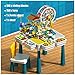 GAOXIAOMEI Set Tavolo Multi-attività per Bambini 5 in 1 con 1/2 Sedie, 90-421 Pezzi di Grandi Blocchi di Costruzione Giocattoli da Compatibili, Superficie del Tavolo Bifacciale, Materiale Ecologico,F