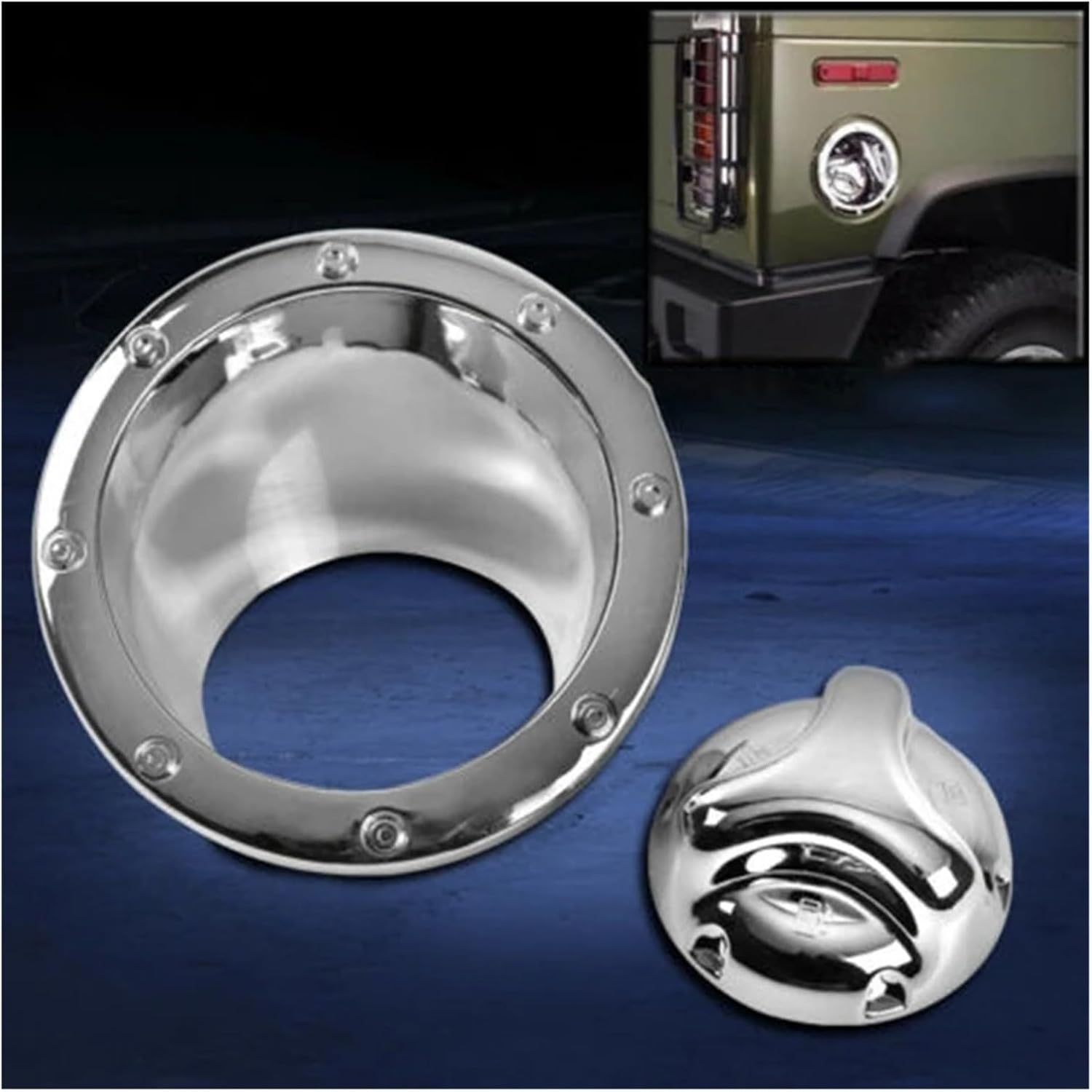 Car Gas Tank Cover Fuel Door Bezel Cap Moulding Trim Compatible For Hummer H2 2003-2009