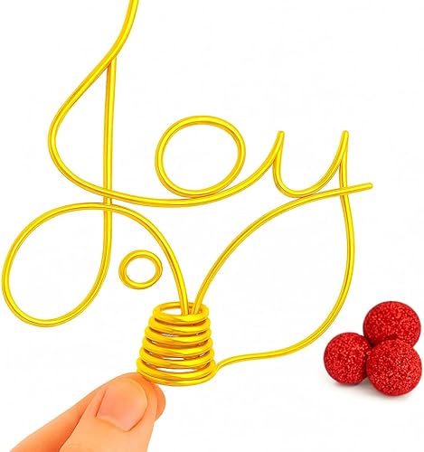Joy Wire Word Tree Topper for Modern Christmas Decorating Home or Office in Lots of Colors