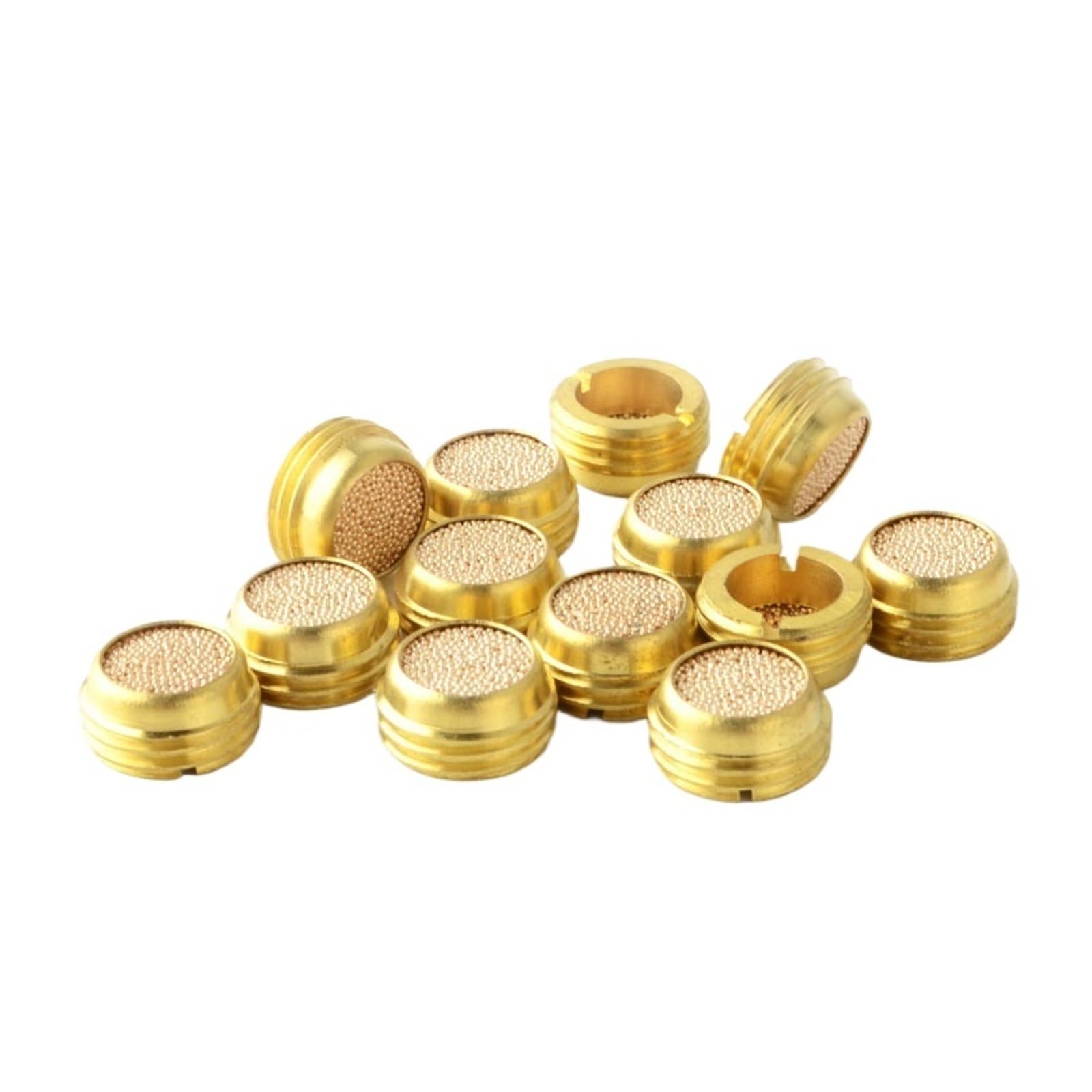 Silenciadores neumáticos de latón 10 Uds. Silenciador de aire de escape de latón filtro de cobre sinterizado neumático 1/8 1/4 3/8 1/2 rosca(15 G Thread 1-2,1 Lot)