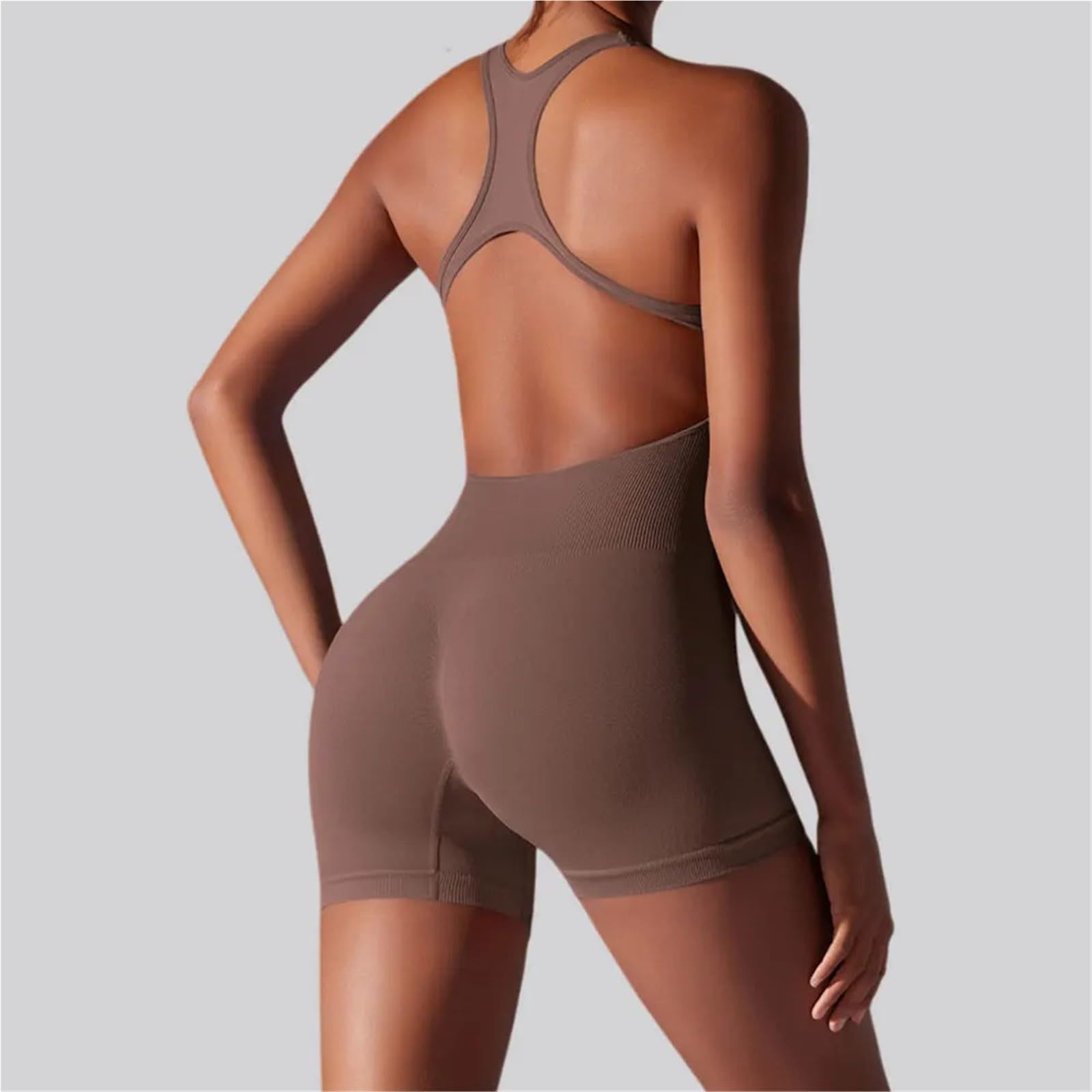 Body de Pilates, mono deportivo sin costuras, entrenamiento for correr, traje Yoga una pieza, pantalones cortos espalda, conjunto mameluco