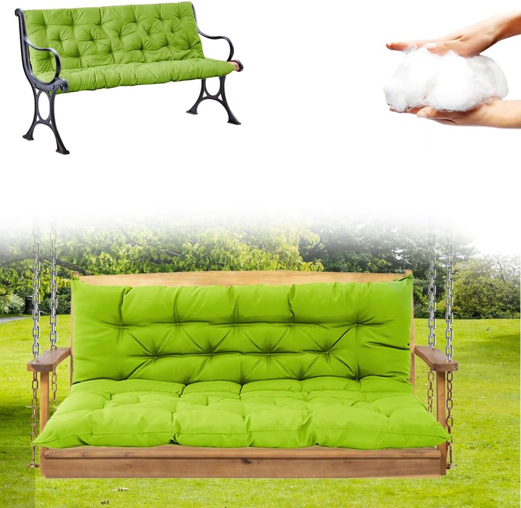 VKETU Porch Swing Cushions, Three Seat Swing Replacement