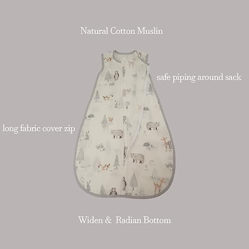 Miniatura 7 de Saco de dormir de muselina para niños pequeños 3T a 5T Manta ligera y transpirable para niños Saco de dormir de verano de algodón 0.3 a 0.5 TOG