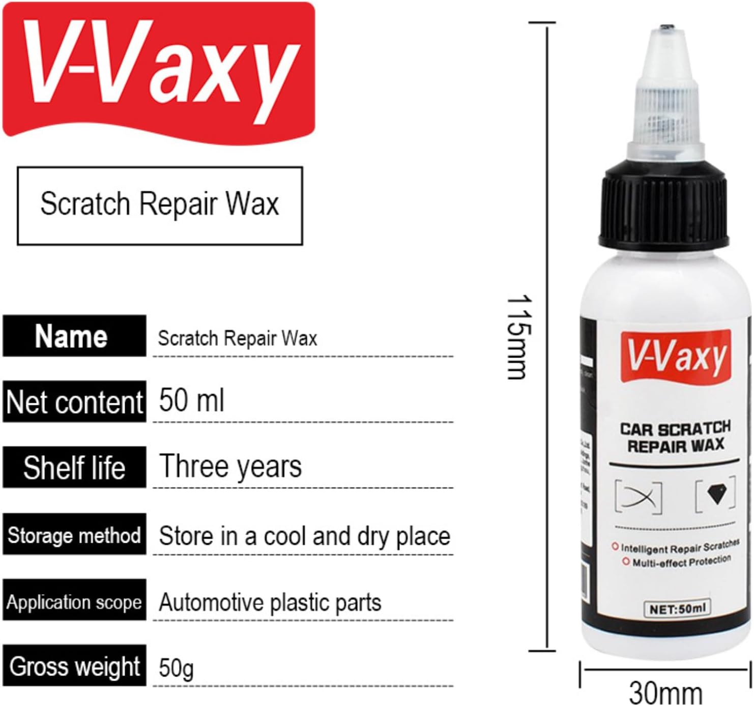 V-Vaxy Car Scratch Repair Wax, Car Buff Out Scratch, Intelligent Repair Scratcher, Scratch Repair, Multi-effect Protection (1.76 fl oz *2Pcs) - Image 7
