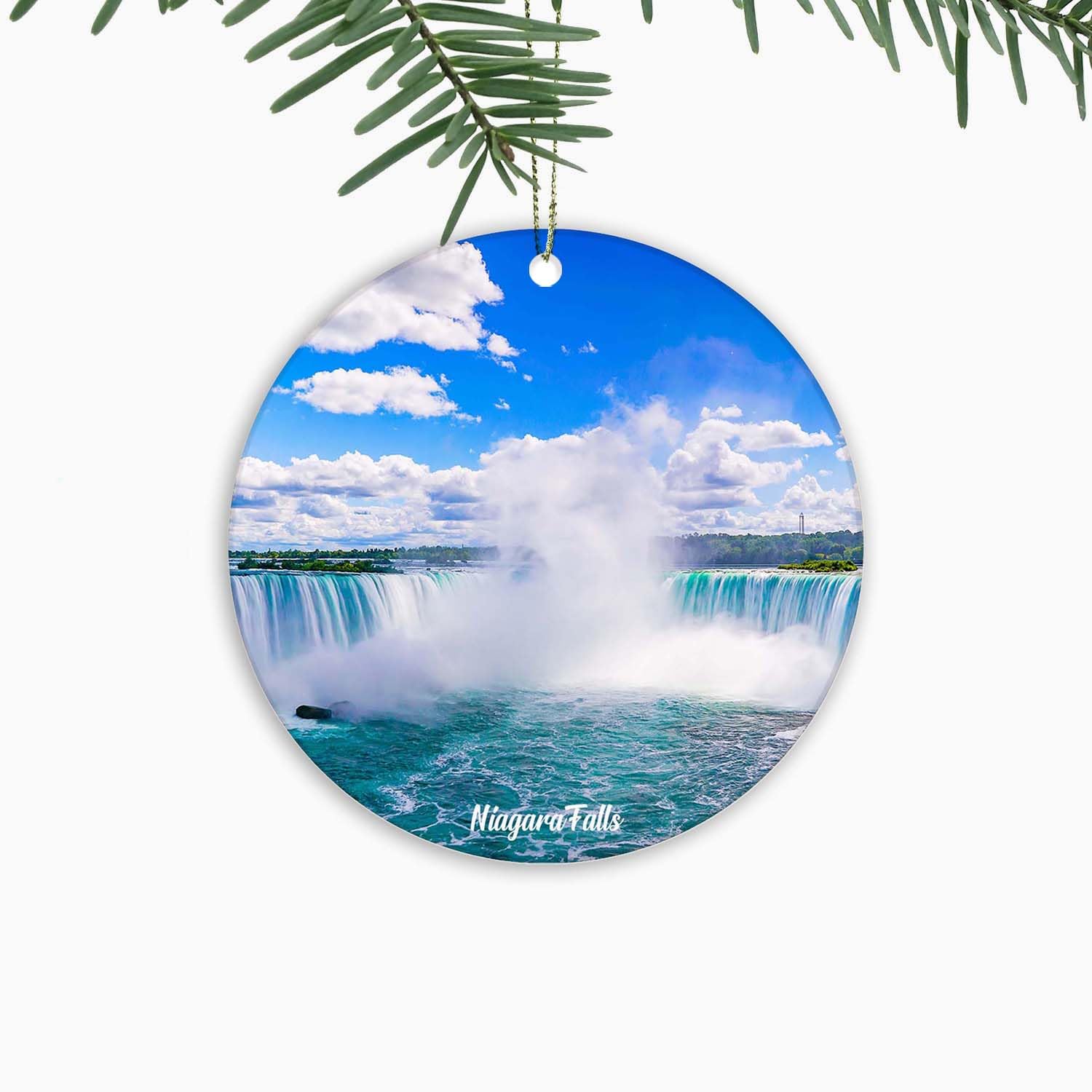 Niagara Falls Christmas Ornaments Canada City Souvenir,Xmas Tree Hanging Ornaments Ceramic Keepsake