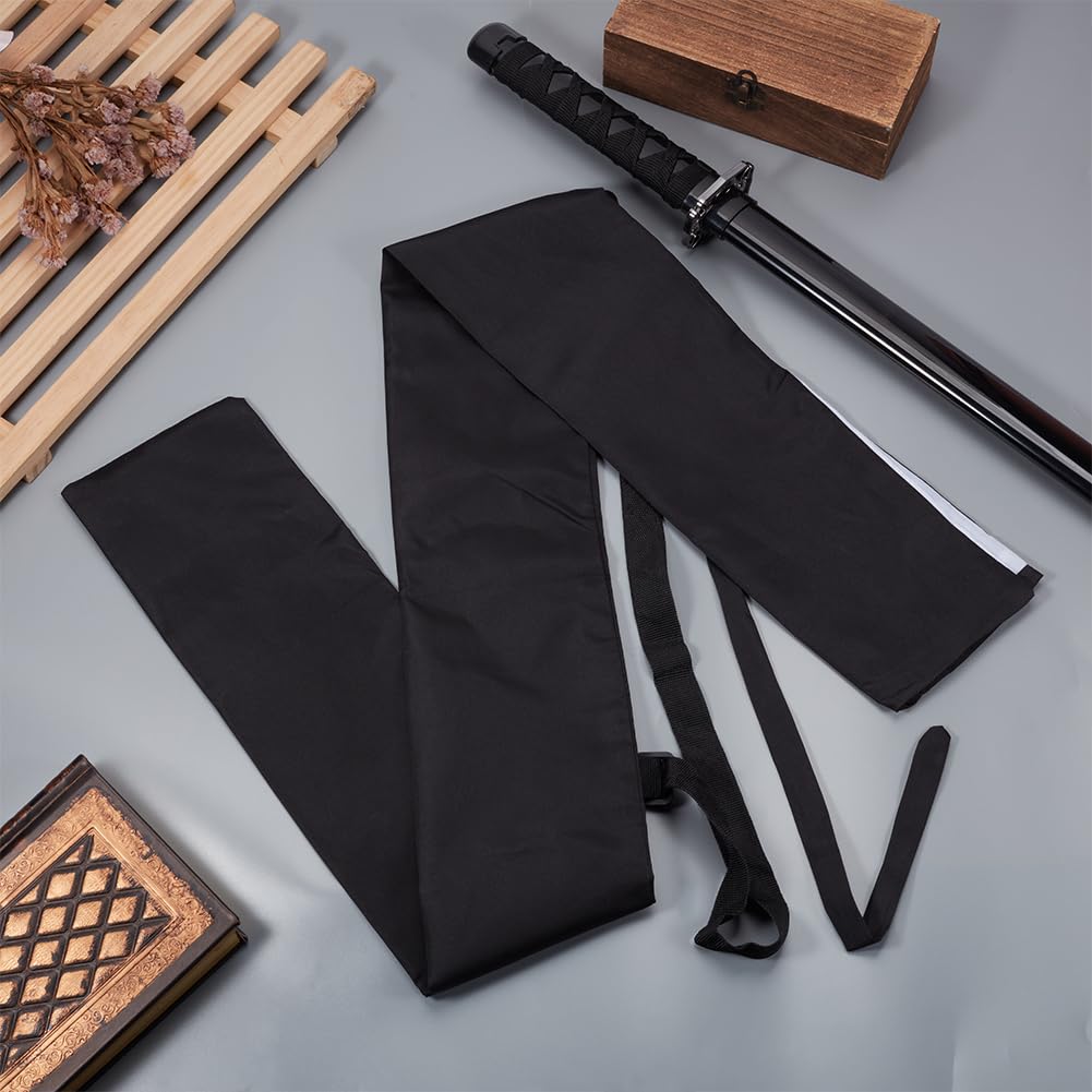 GORGECRAFT Borsa da trasporto per spada, in poliestere, nera, Katana Ninja, custodia per il trasporto, borsa Bokken con tracolla posteriore regolabile, per costume da samurai, Halloween, cosplay