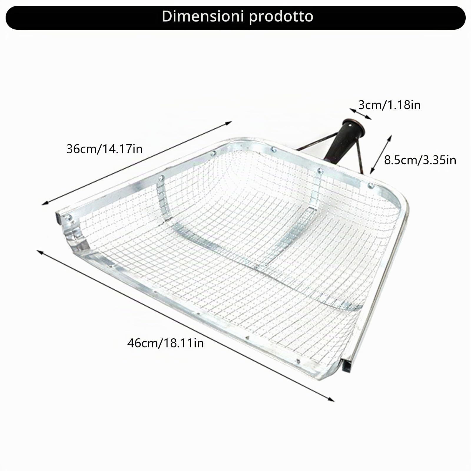 Robusta pala setaccio da fattoria con design ergonomico del manico setaccio per la raccolta semplifica la preparazione del terreno e la raccolta delle colture