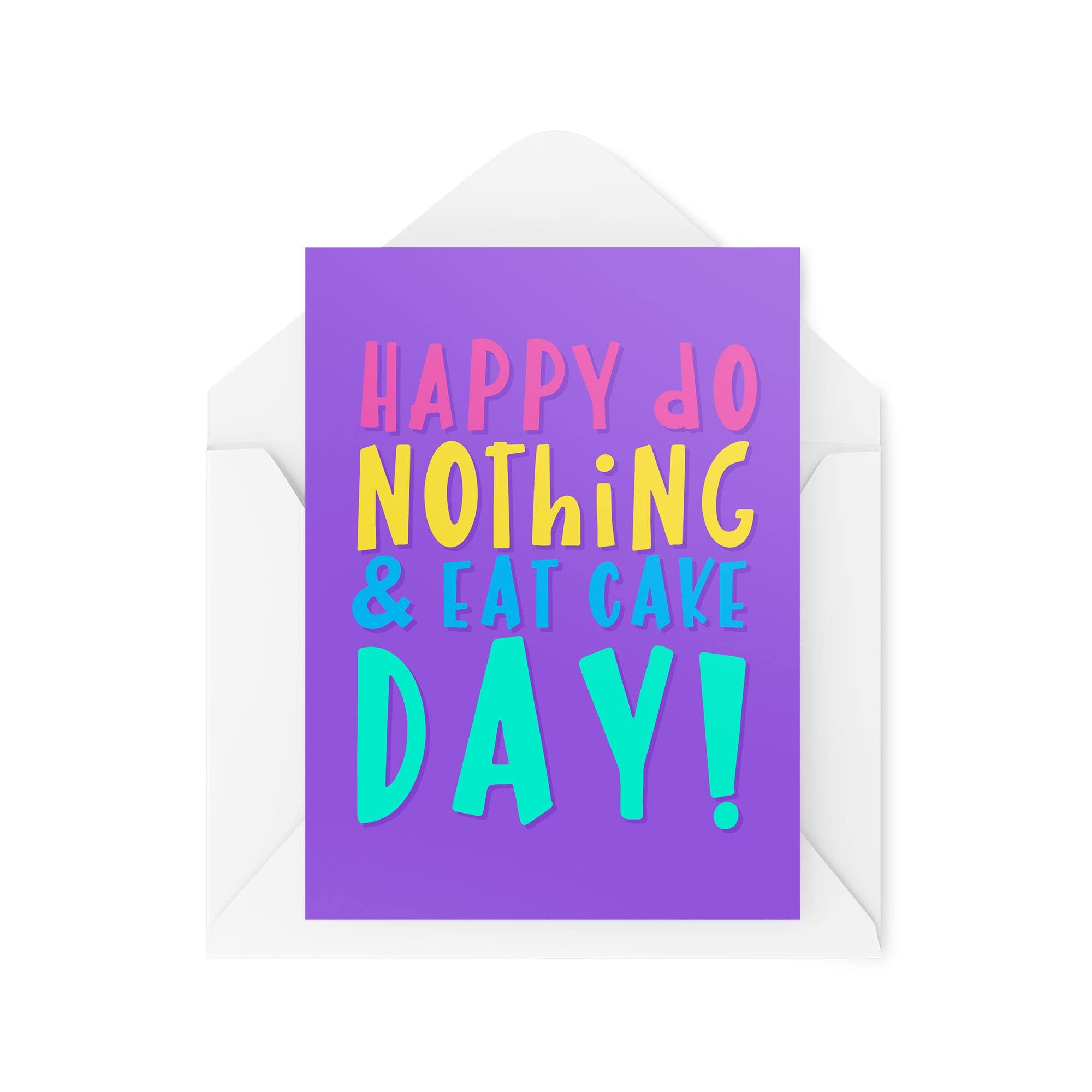 Funny Novelty Greeting Cards | Happy Do Nothing & Eat Cake Day | Birthday Teenager Parent Son Daughter Cake Funny Joke | CBH1231