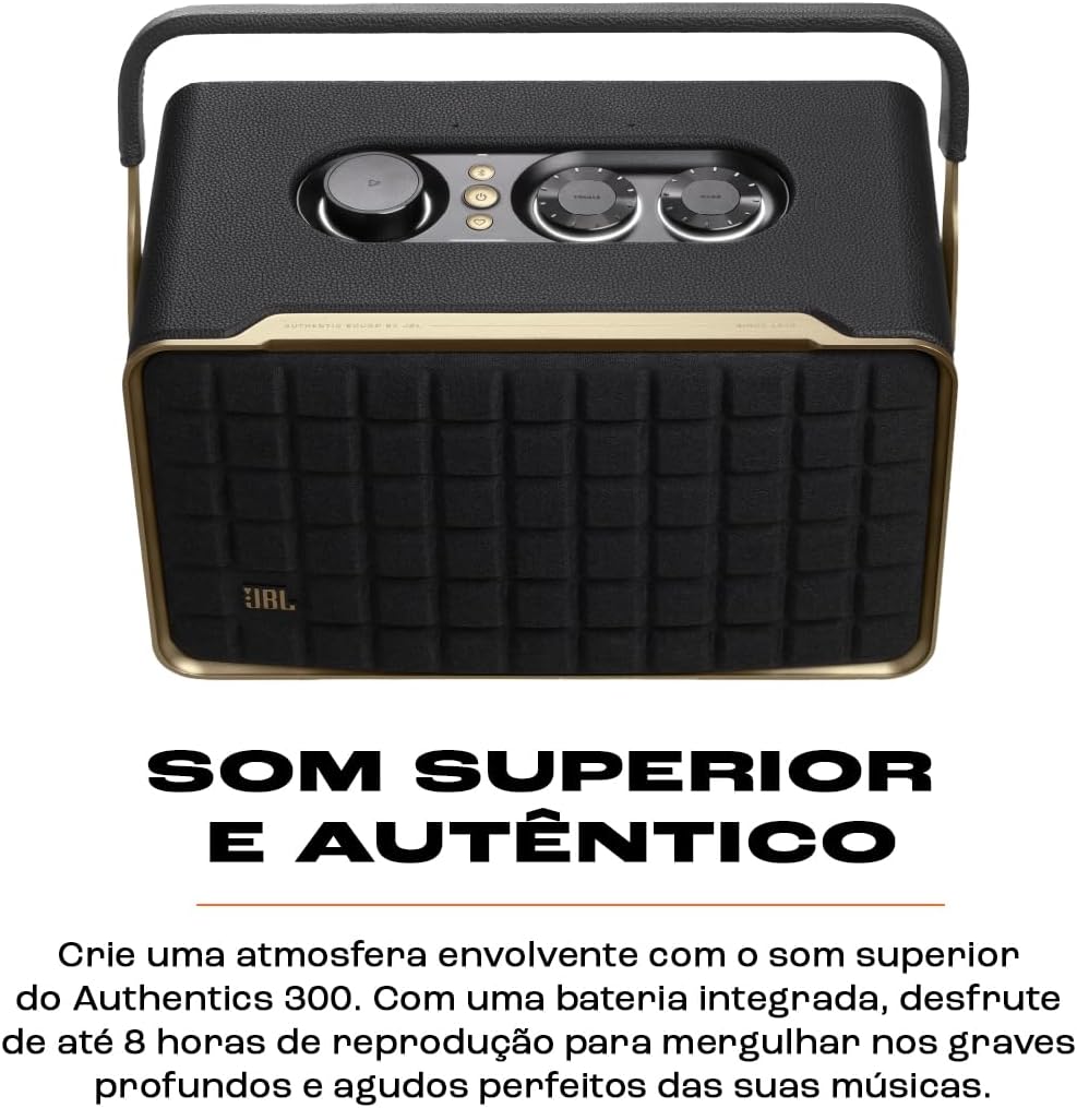 JBL, Caixa de Som, Authentics 300, Wi-Fi e Bluetooth, Com Assistentes de Voz - Preto
