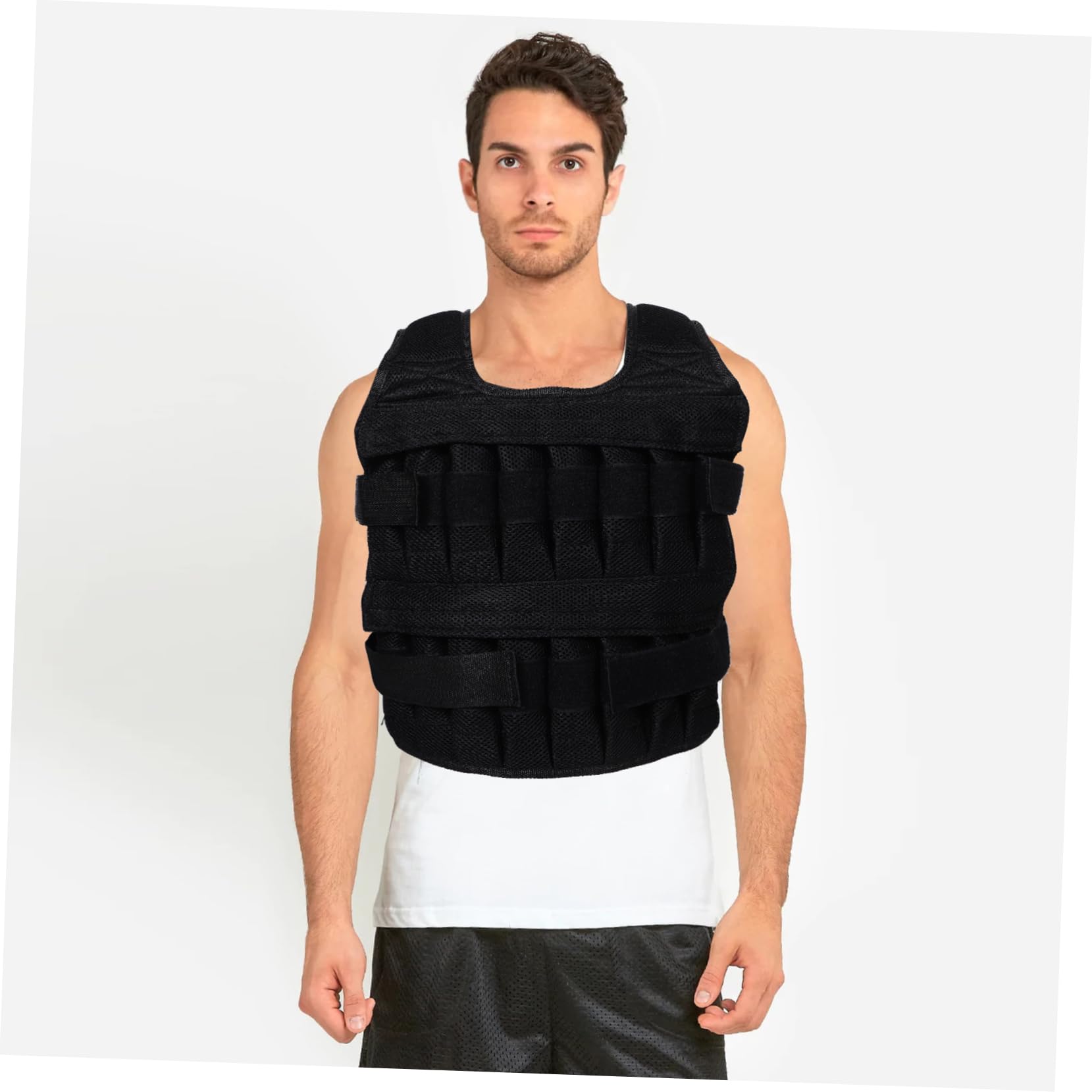 Giubbotto Zavorrato Regolabile per Fitness e Corsa, Gilet da Allenamento Sacche Pesi Staccabili, Resistente e Comodo per Esercizi di Forza e Sport All’aperto