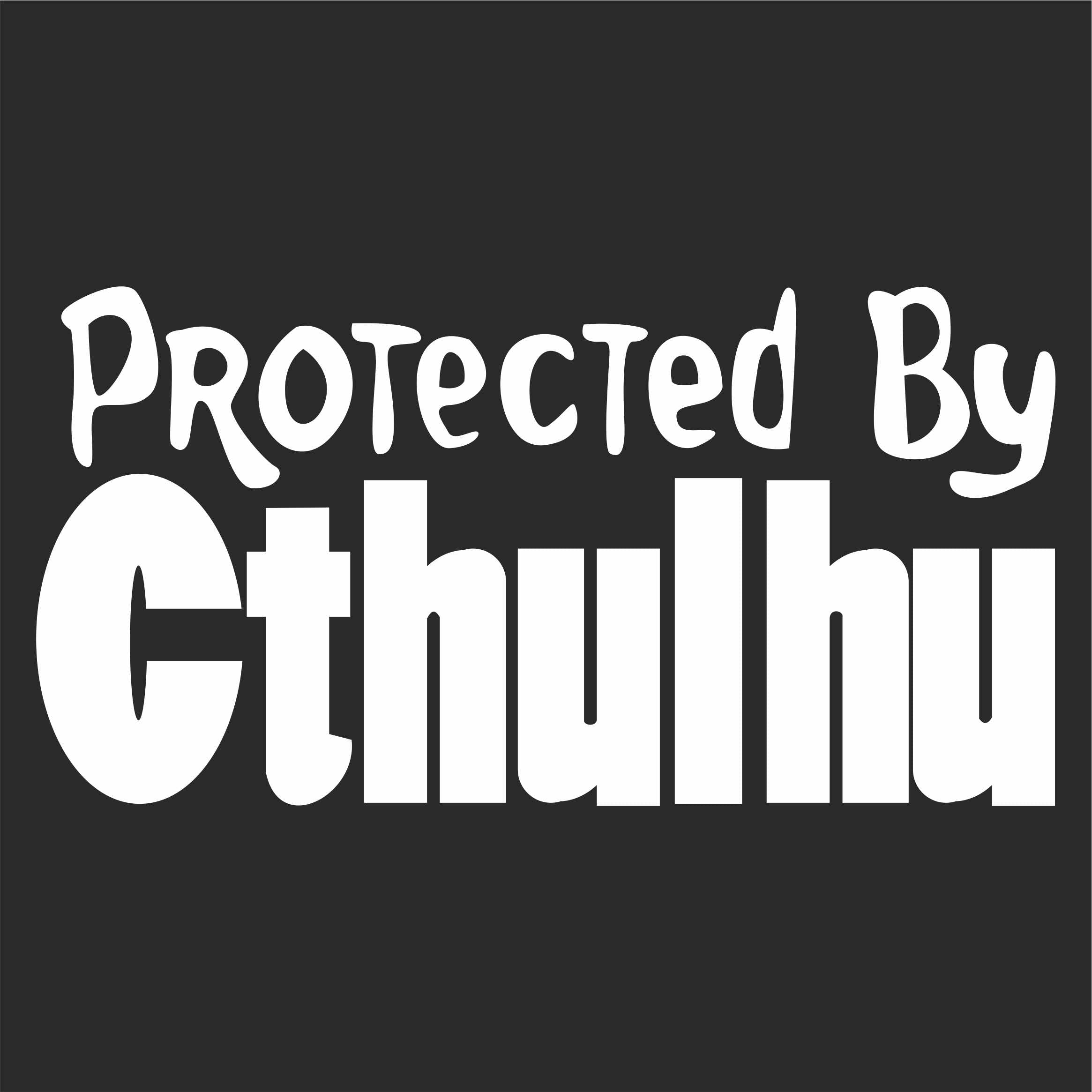 INDIGOS UG Sticker/Decal - JDM - Die cut - Protected By Cthulhu Decal Car Window Laptop Sticker - white - 149mmx76mm - Car Laptop Tuning gift
