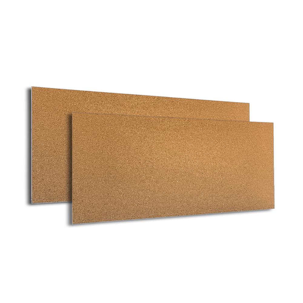 Manton Cork 12" x 36" x 1/2" Thick Cork Sheets (2-Pack) with Adhesive Strips, 100% Natural and Sustainable Cork Bulletin Boards. Perfect for Home, School, and Office
