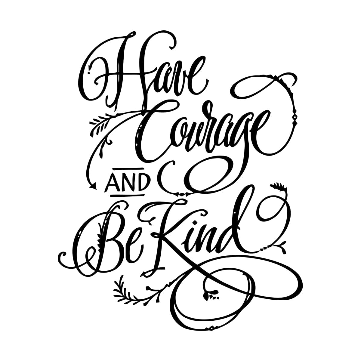 Have Courage and be Kind Wall Art Kid Wall Decal Apartment Bedroom Decor Girls Room Decor Vinyl Sticker Have Courage Quote Large - 56x67cm — image 1