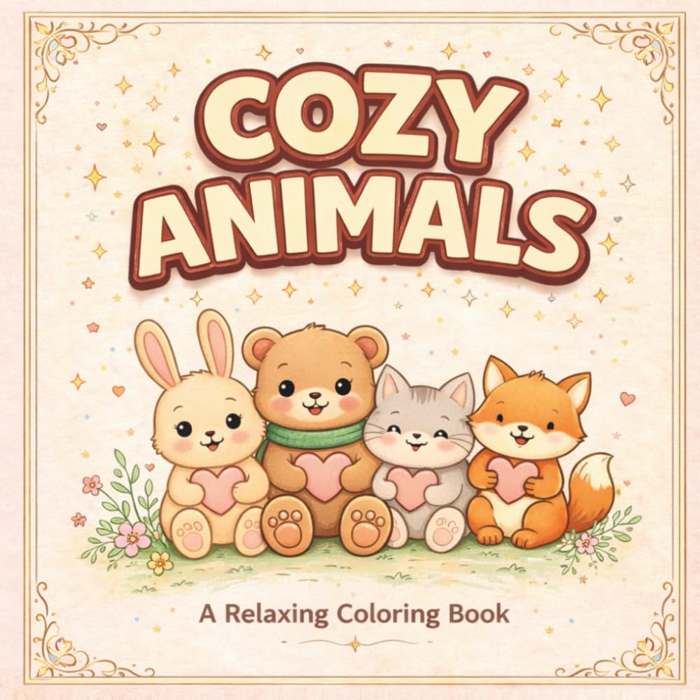 Cozy Animals Coloring Book: Cute & Relaxing Designs for Stress Relief and Creative Fun