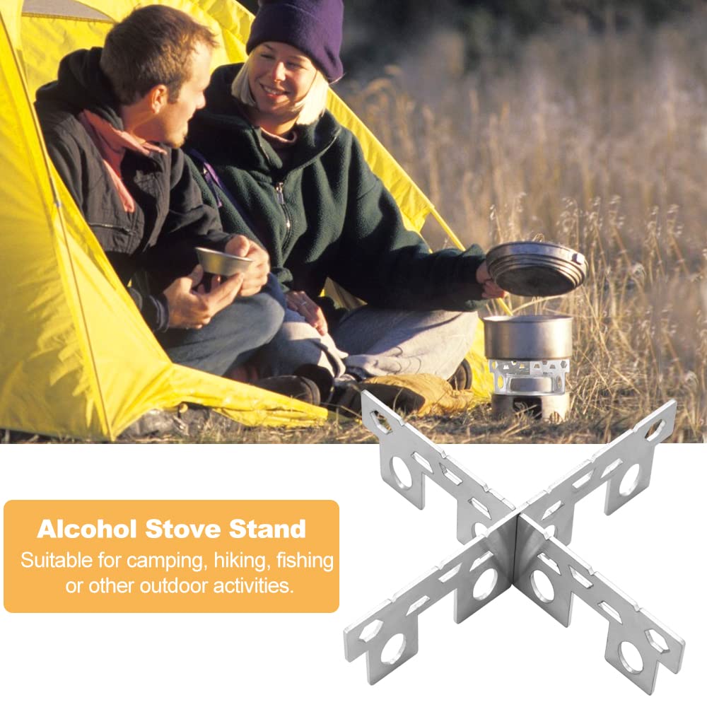 2 Supporti A Croce In Acciaio Inox Per Stufe Ad Alcool Da Campeggio: Compatti E Leggeri, 9,5cm