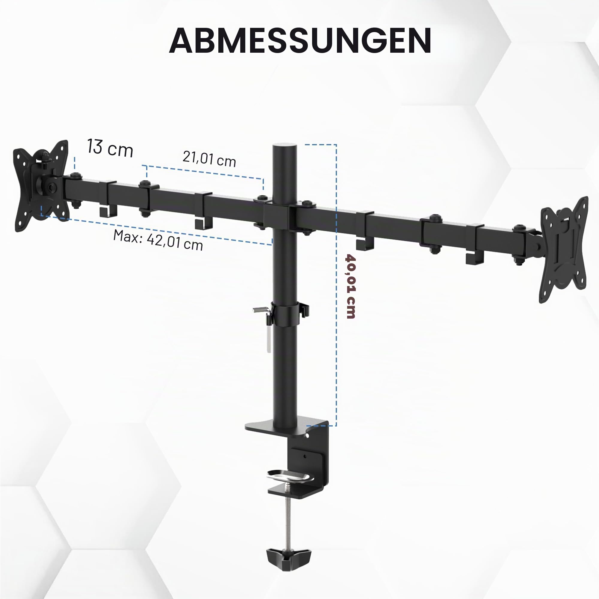 GRIFEMA Monitor Halterung 2 Monitore, für 13-32 Zoll Bildschirm, Monitor Stand, Dual Arm Höhenverstellbar Drehungbar, Monitorhalterung Max 9Kg, Bildschirmhalterung Vesa 75x75/100x100, GB2001-2