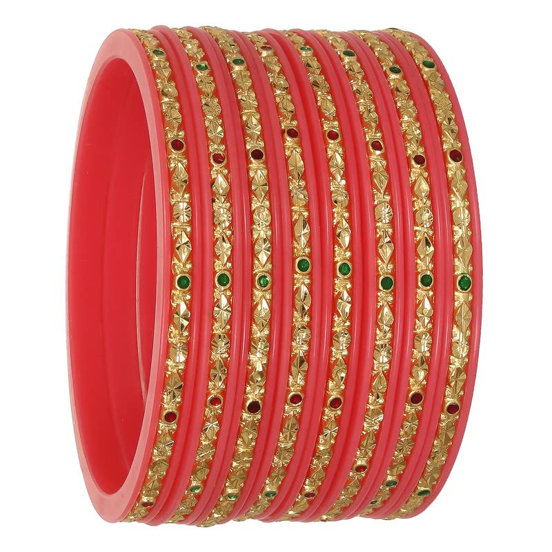 Barrfy Collections Latest Gold Plated Micro Plating Traditional Bangles for Women and Girls (Set of 8)-2.8 (B0CG253GM8) Amazon Price History, Amazon Price Tracker