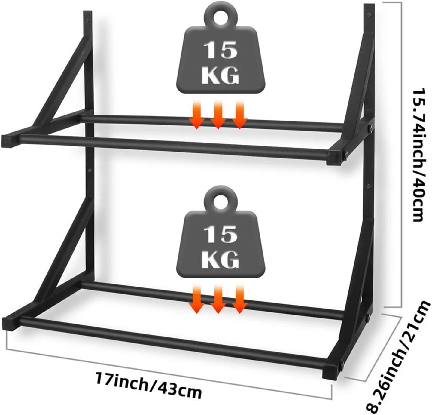 Filament Storage Shelf - Black Double-Layer 3D Filament Storage Shelf,Wall-Mounted Organizer Holder for Workshop Studio Company Use