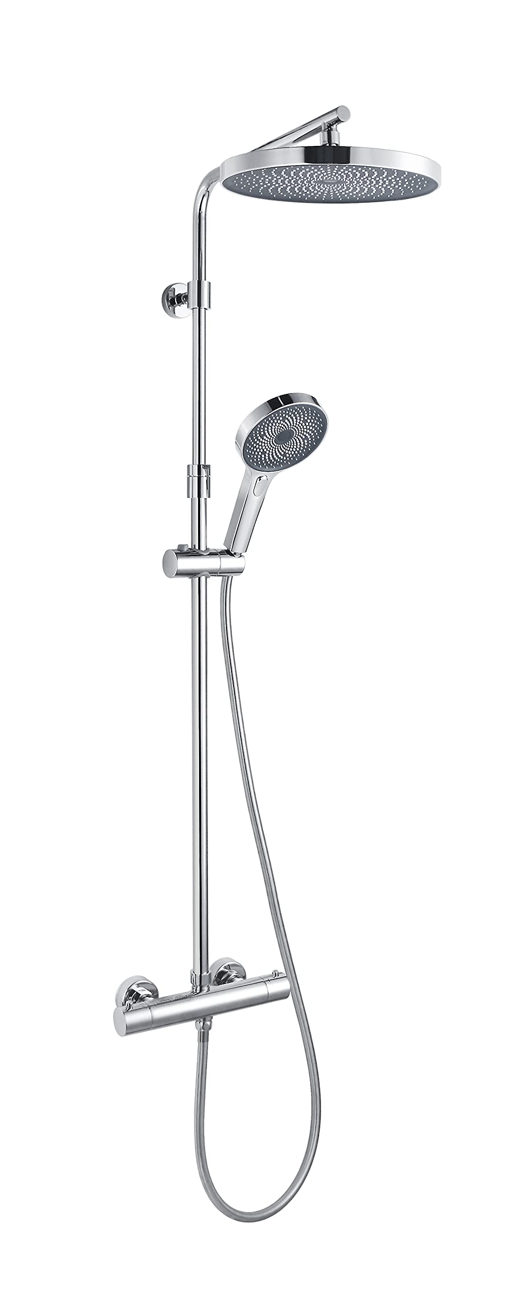 Alcachofa de ducha, rociador ducha 260 mm, juego de ducha premium. Ducha de Masaje Rociador para Spa (Cromo)