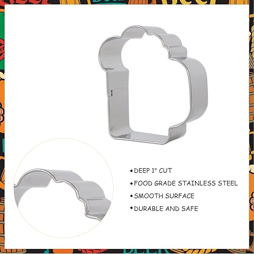 Miniatura 7 de Juego de cortadores de galletas de fútbol de acero inoxidable con jersey, casco, fútbol americano, mano de abanico, copa de trofeo, moldes para