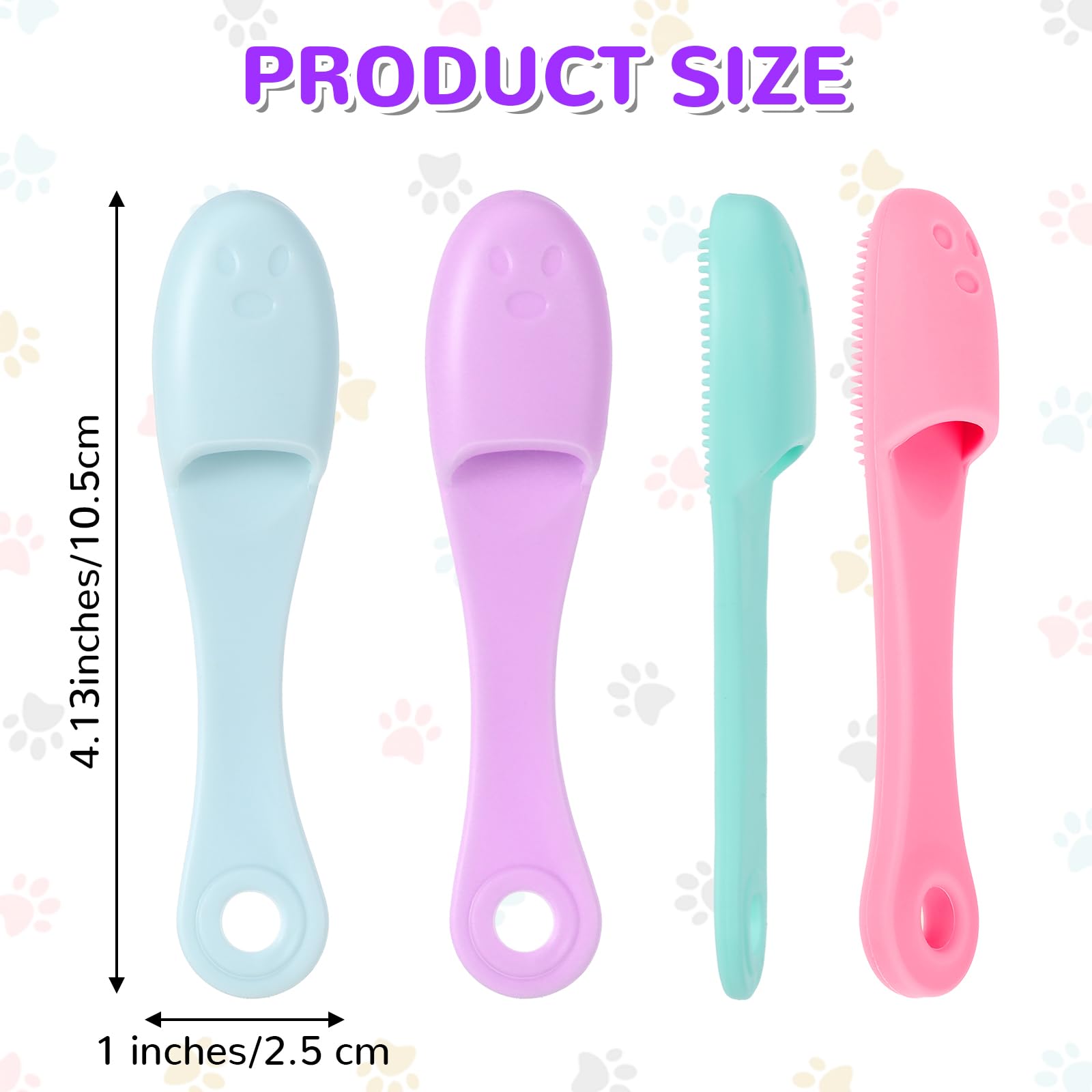 Dog Toothbrush Soft Silicone Finger Toothbrush Dog Tooth Brushing Kit Cat Tooth Brush Teeth Cleaning Dental Care for Small and Large Pet 4 Pack - image 2