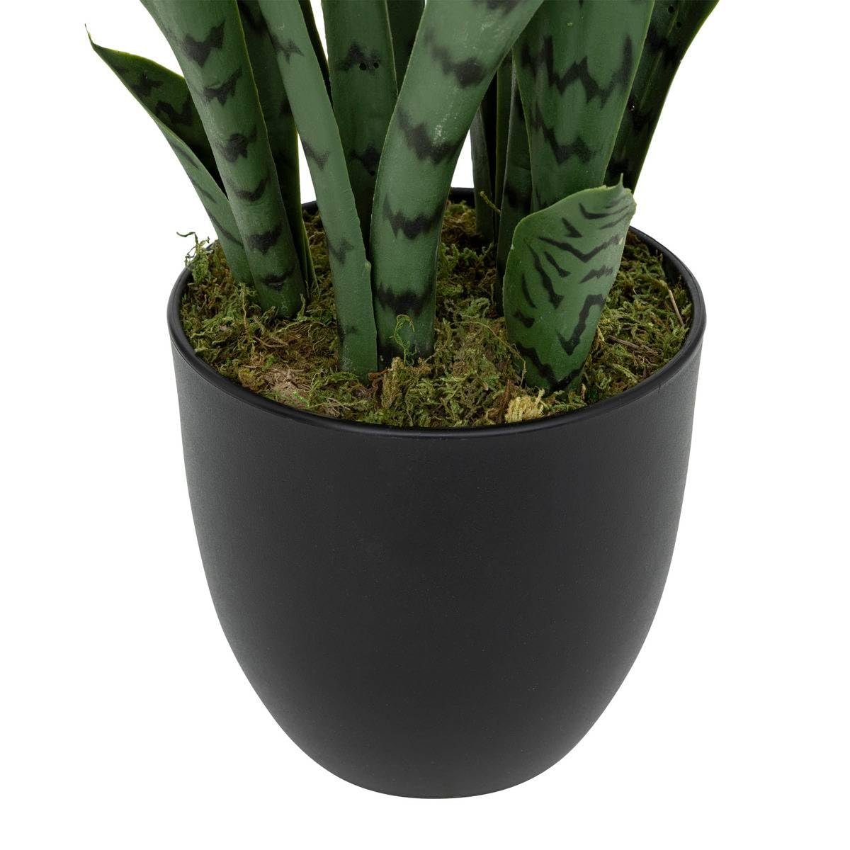 Atmosphera - Planta Artificial sansevieria Toby macetero Negro h90cm