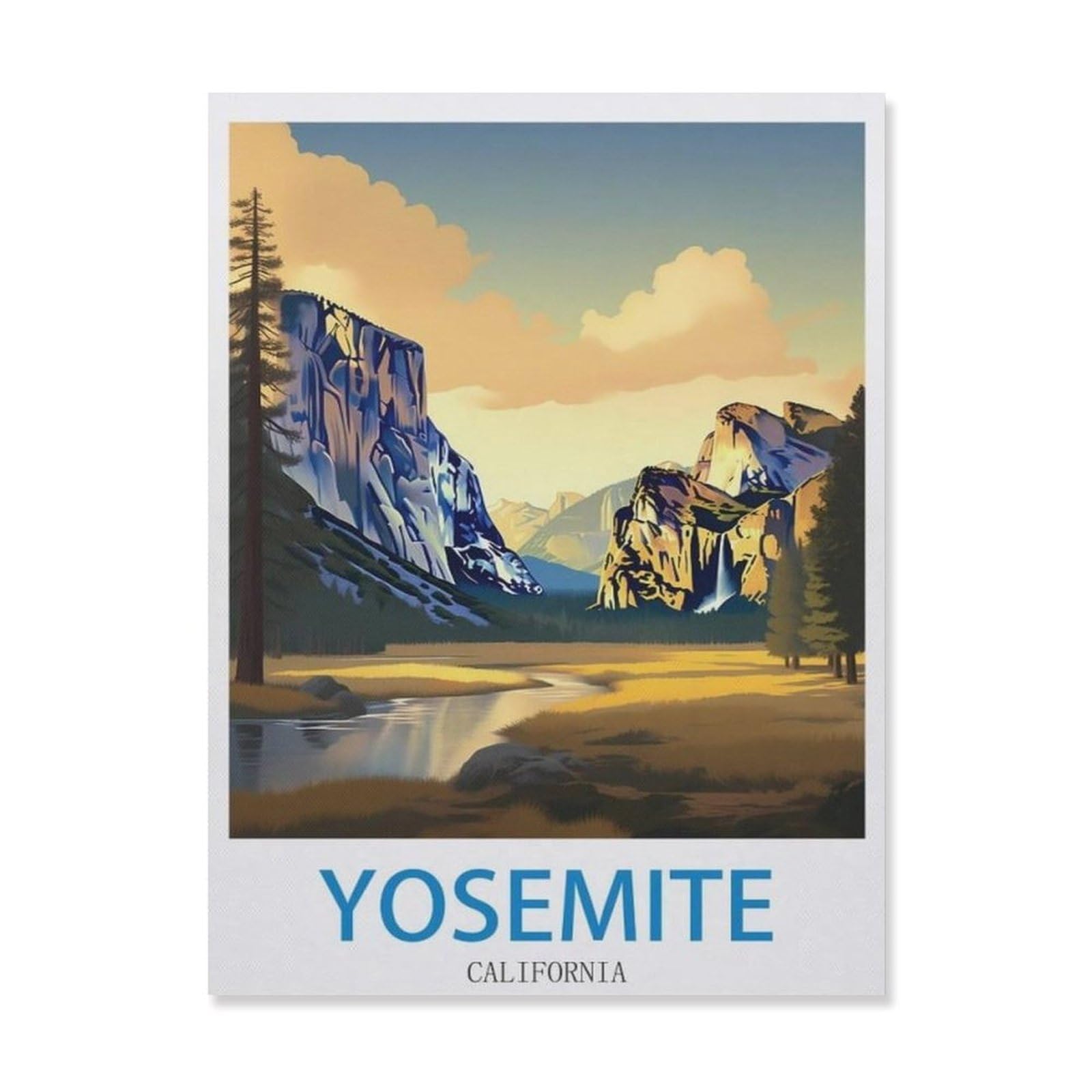 Yosemite California，Funny Poster Wall Art Decor Metal Sign Poster(15x30cm）6x12 inch-EH91
