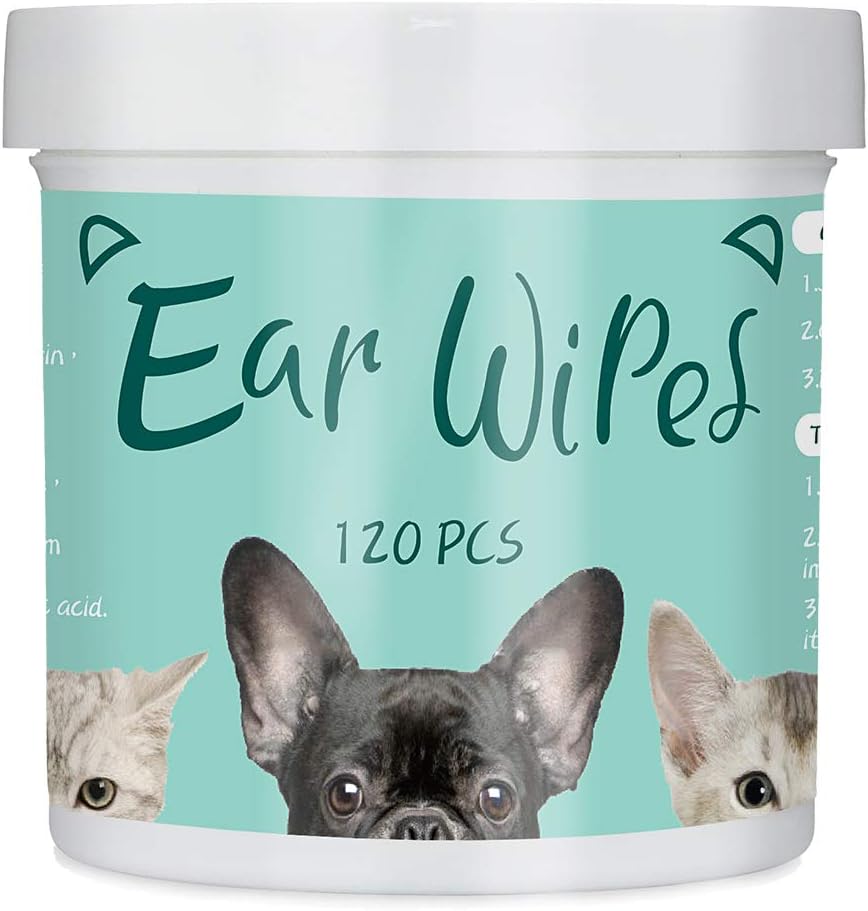 EXPAWLORER Dog Ear Wipes - 120 Count Otic Pet Wipes for Dogs Cats, Soft Dog Ear Cleaner Wipes for Pet Daily Care