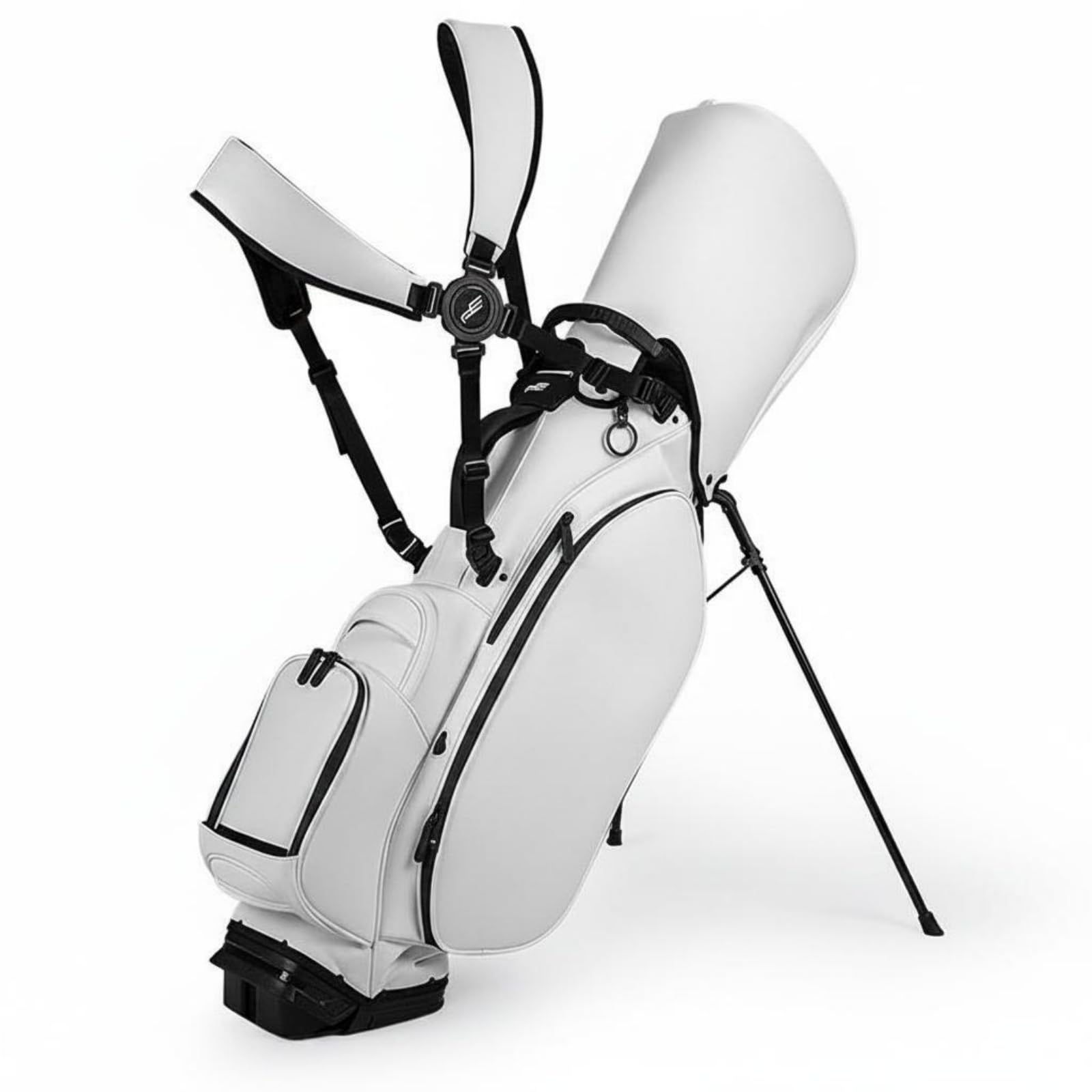Golf-Schlägertasche mit Ständer Leicht Golf-Standtasche Isolierfach Tragbare Golftasche für Männer, Frauen, Golfplatz, Übungsplatz, Weiß