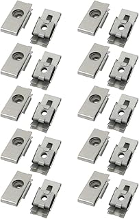 Aexit M4 24mmx10mm Home Hardware Iron White Zinc Plated Extruded U Nut Clip 20pcs Model:80as217qo777