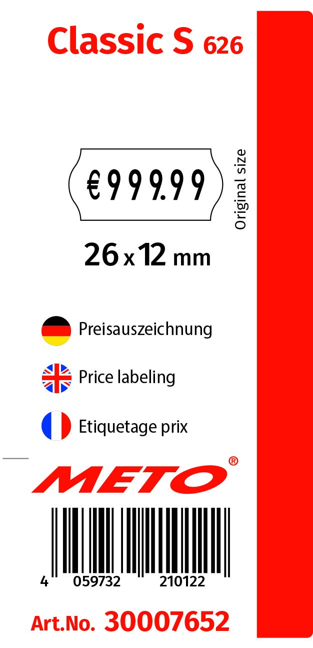 Meto Classic S prezzatrice etichettatrice (1riga, 6 cifre per etichette 26×12 mm)