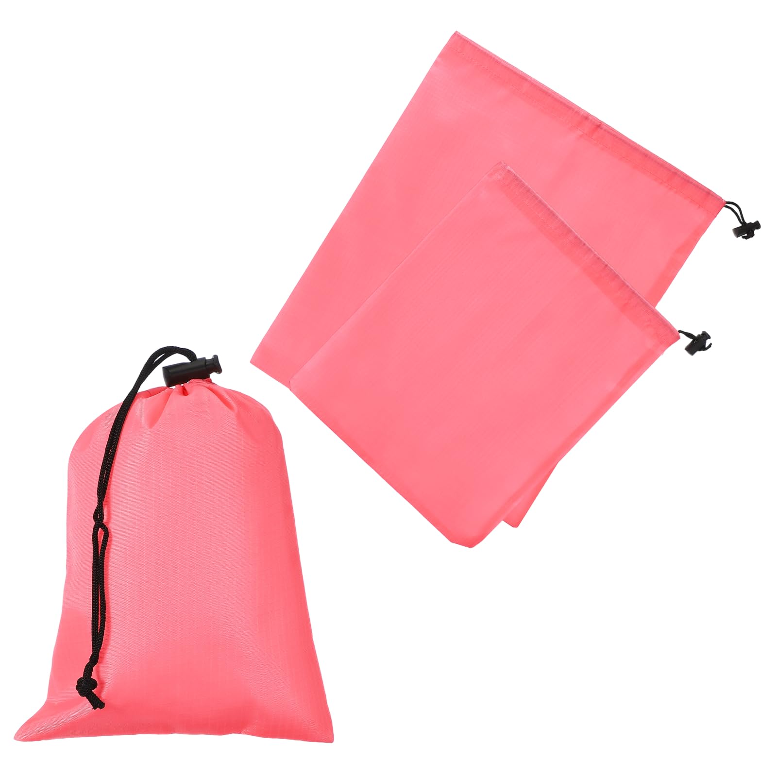YELARXI Drawstring Bag with Toggle, Stuff Sack String Waterproof Travel Storage Bags Cinch Stuff Pouch 3 Size & 3 Pack & Pink -Fitting for (Gym/Traveling/Hiking/Yoga/Office/Shoes)