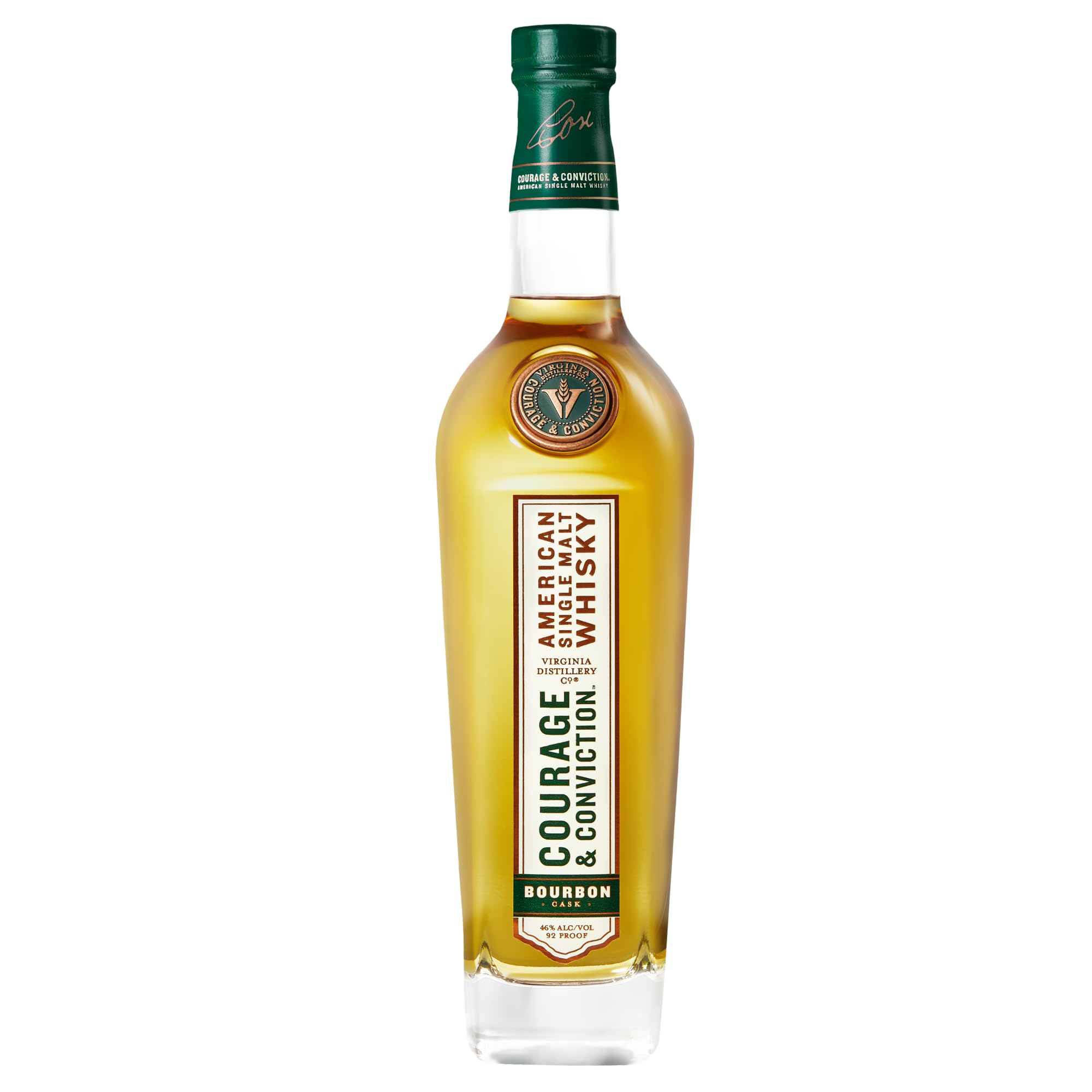 Courage & Conviction Signature Series Bourbon Cask Single Malt 700ml - 46% ABV American Whisky Fully Matured in Ex Bourbon Barrels - Refined Depth and Warmth