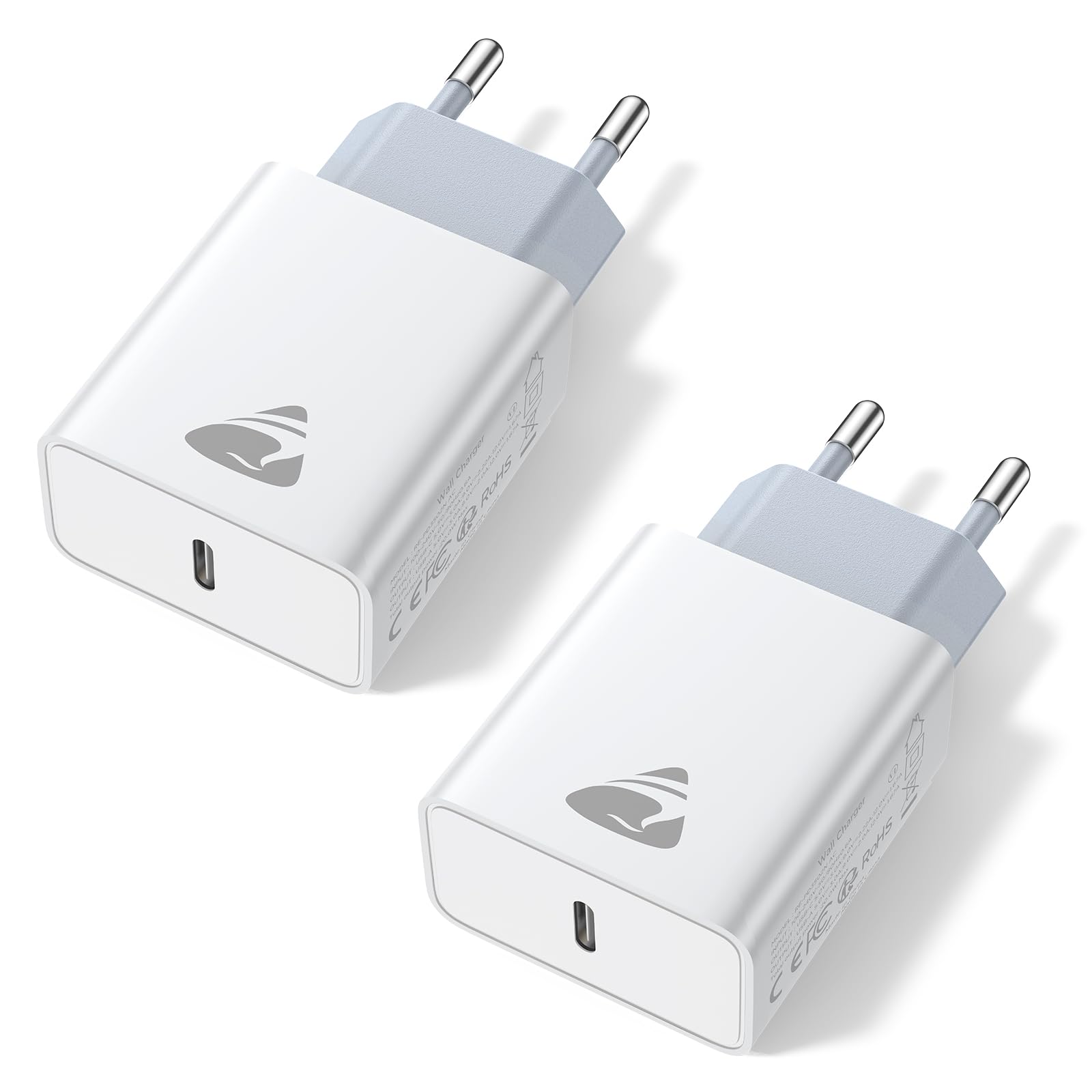 2er Pack USB C Ladegerät USB Netzteil für iPhone 16 15 Pro Max Plus XR SE iPad