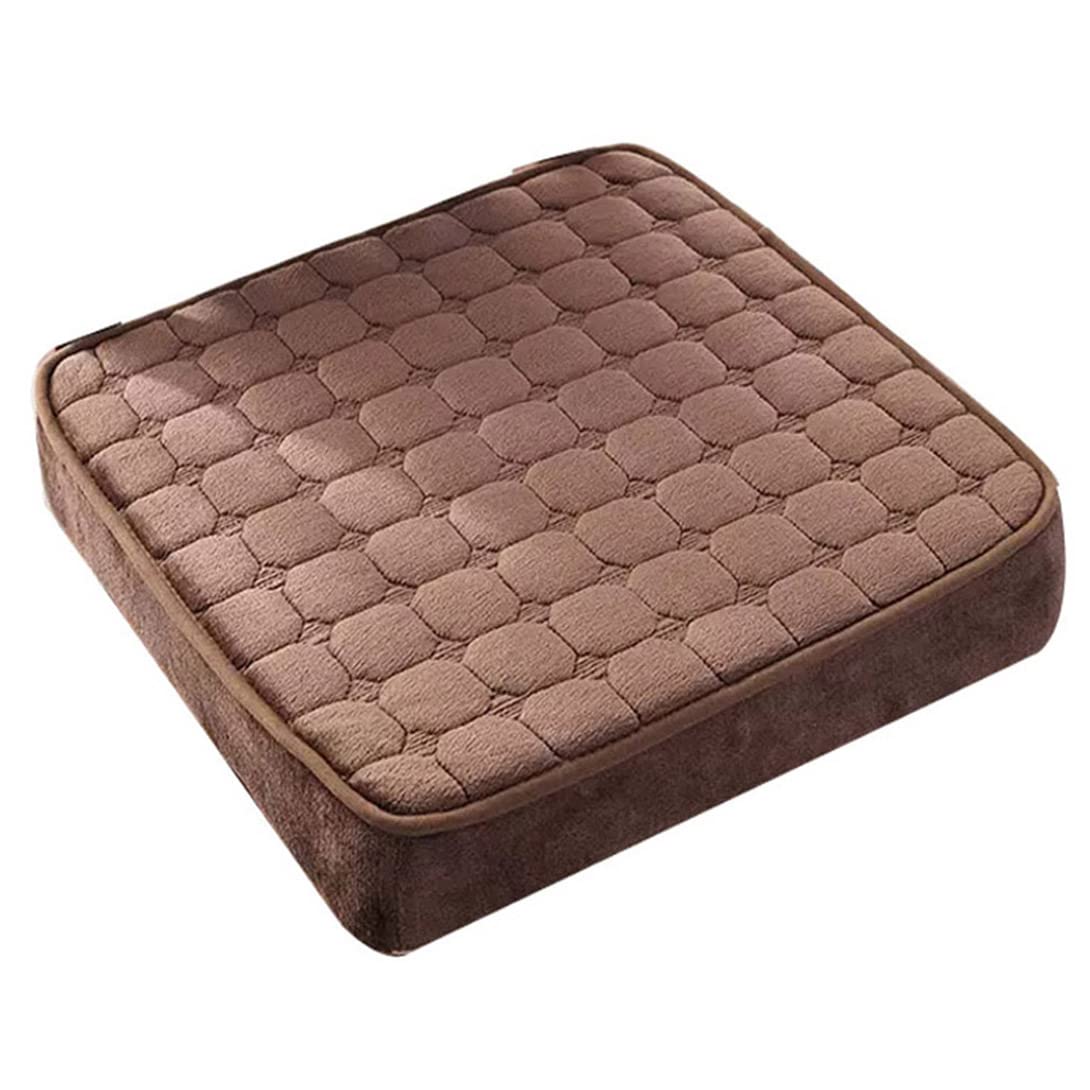 GGoty Cojín elevador para silla, extra grueso de 8 cm, cómodo cojín de asiento cuadrado para silla, cojín de asiento de apoyo para oficina, coche, sofá, sillón (50 x 50 x 8 cm, marrón)