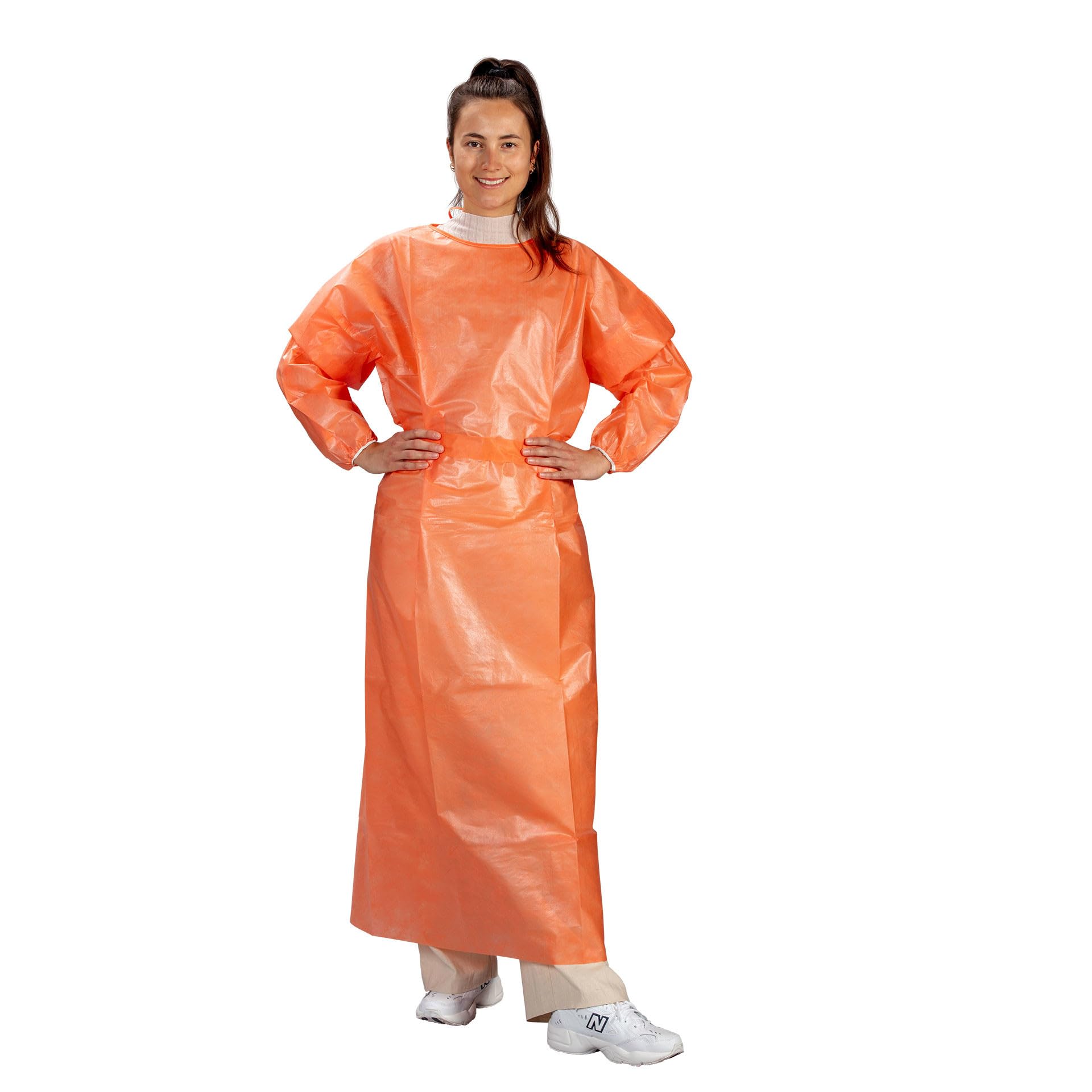 Medi-Inn Lot de 10 blouse de protection contre les infections en polypropylène Orange 139 x 139 cm
