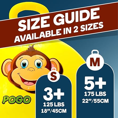 Miniatura 4 de Flybar - Pelota infantil de equilibrio para saltar My First Pogo Pals con asa, juguete para interior y exterior, bomba de aire incluida, M, overol