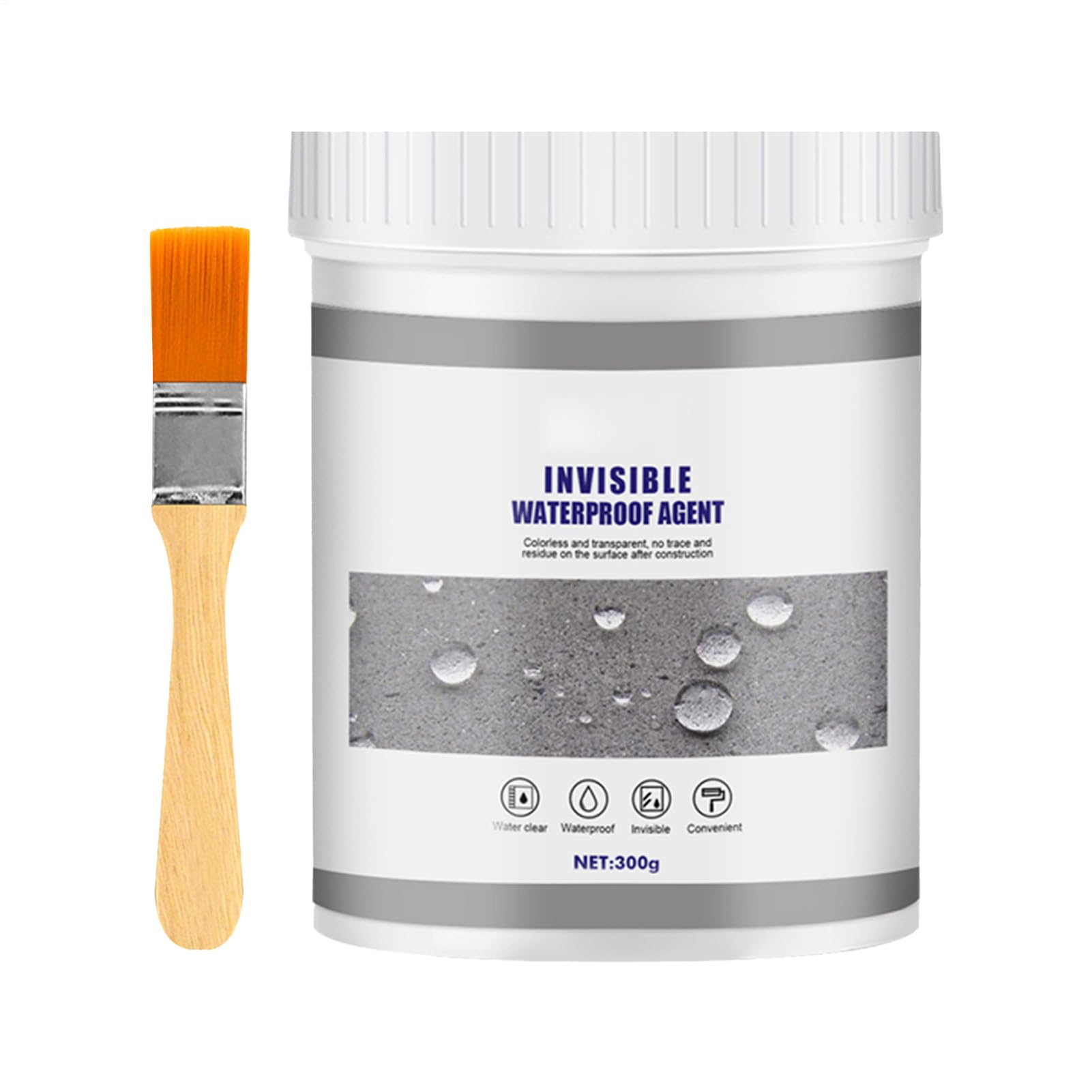 Invisible Waterproof Anti-leaking Sealant Agent, Clear Waterproof Coating Agent Sealing Compound, Repair Glue Grout Sealers Bonding Adhesive With Brush For Roof Patio Bathroom Floor, 30/100/300g