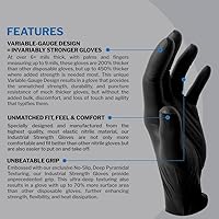 Vista 3 de Guantes industriales desechables de nitrilo negro PermaSafe HD, 6+ mil, sin látex, textura elevada, para mecánicos, médicos, alimentos, y más