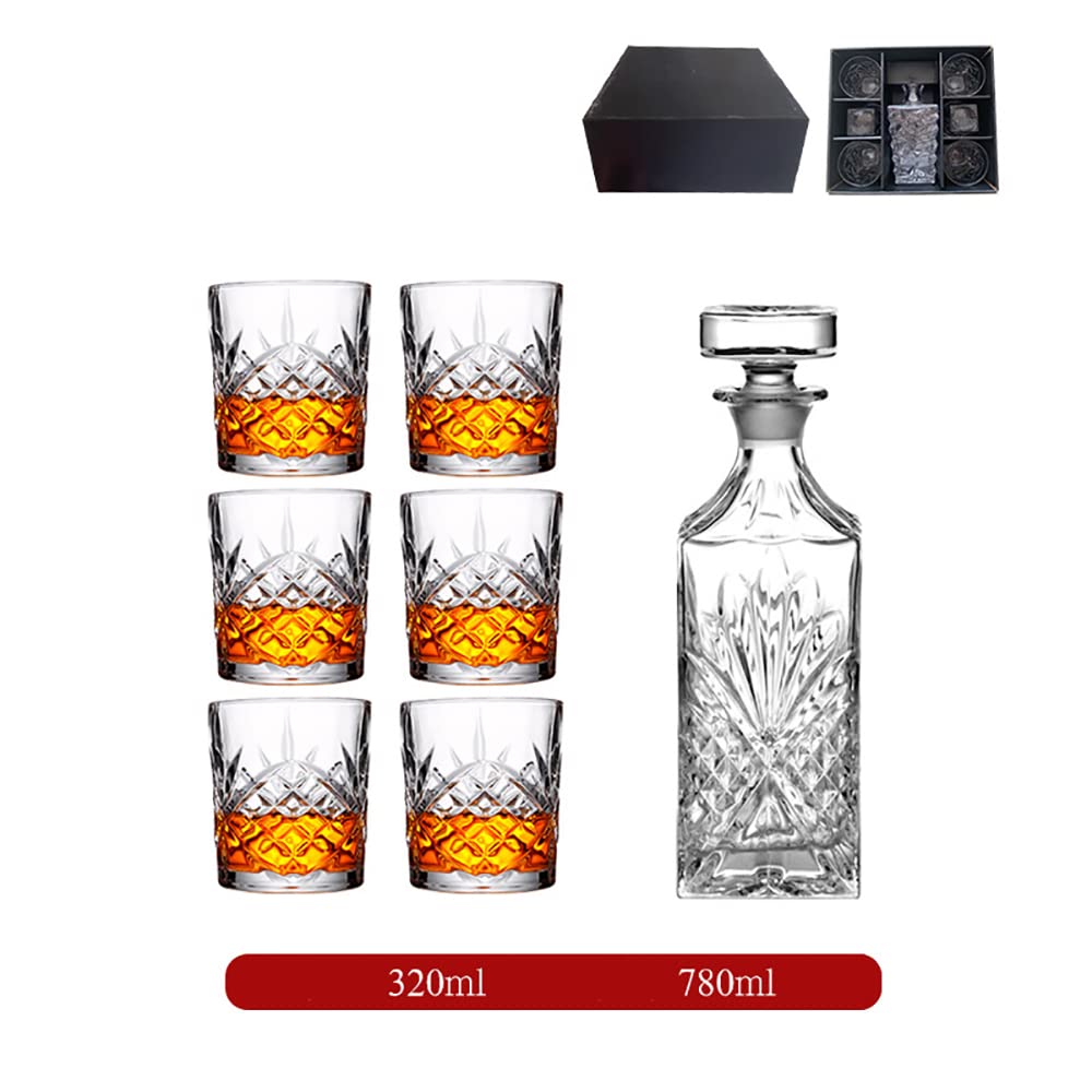 Vasos De Whisky De Cristal Antiguos, Clásicos De 7.7 Onzas, Juego De 2/4/6 Tazas De Cristal Soplado A Mano con Fondo Grueso Y Pesado En Una Caja Cócteles Scotch Bourbon Manha
