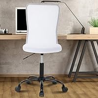 Vista 10 de Silla de oficina, silla de escritorio para computadora con soporte lumbar, ergonómica, respaldo medio, malla ajustable, silla giratoria de altura